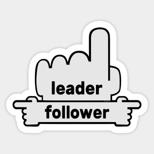 Hands Pointing - Text Art - Leader & Follower Sticker